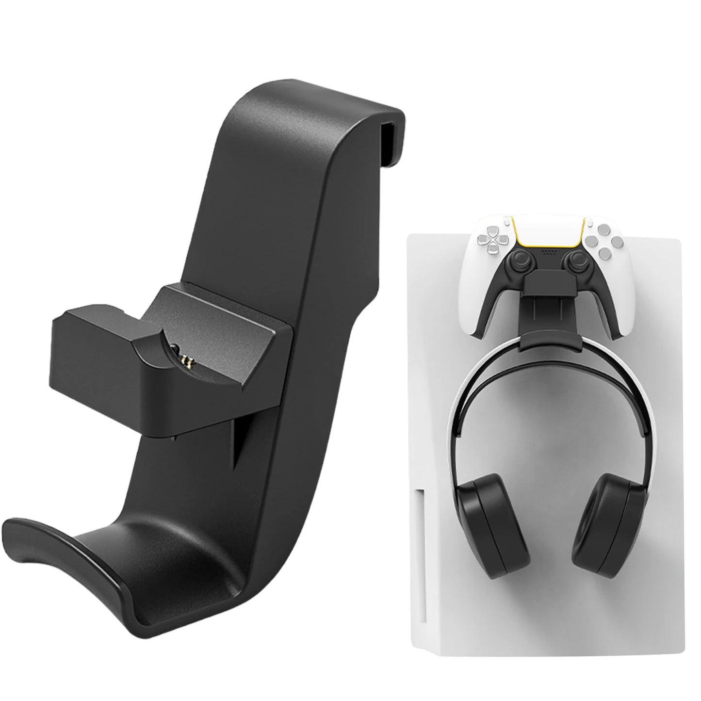2 in 1 PS5 Controller Charger with Headphone Holder Smart Charging Dock Station for PS5 Controller