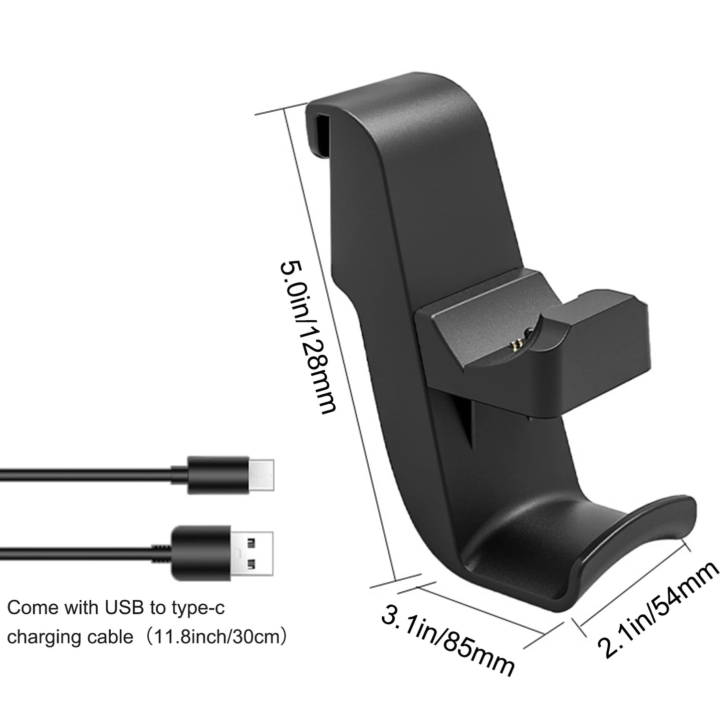 2 in 1 PS5 Controller Charger with Headphone Holder Smart Charging Dock Station for PS5 Controller