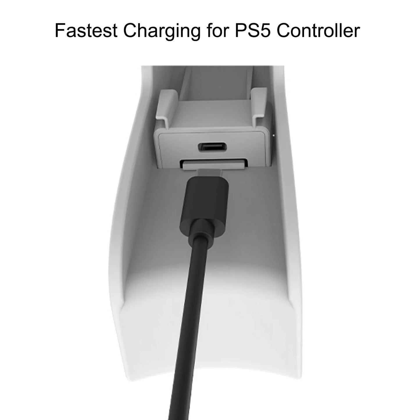 2 in 1 PS5 Controller Charger with Headphone Holder Smart Charging Dock Station for PS5 Controller